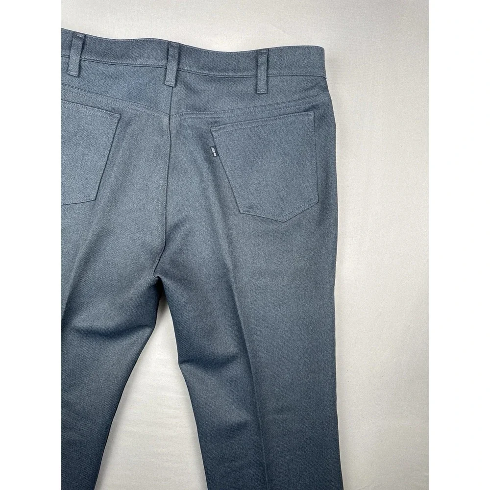 Vintage 80s Levi's 517 Sta-Prest Pants 38x33 USA Blue Polyester Bootcut